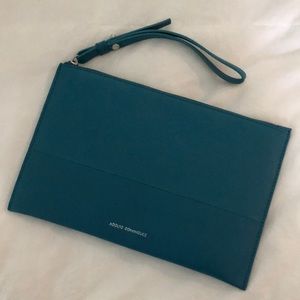 Peacock blue - chic leather clutch - 9.25” x 6”